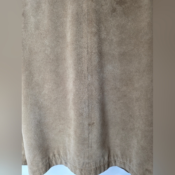 Boxy Faux Suede Womens Caramel Car Coat Xl - Picture 9 of 10